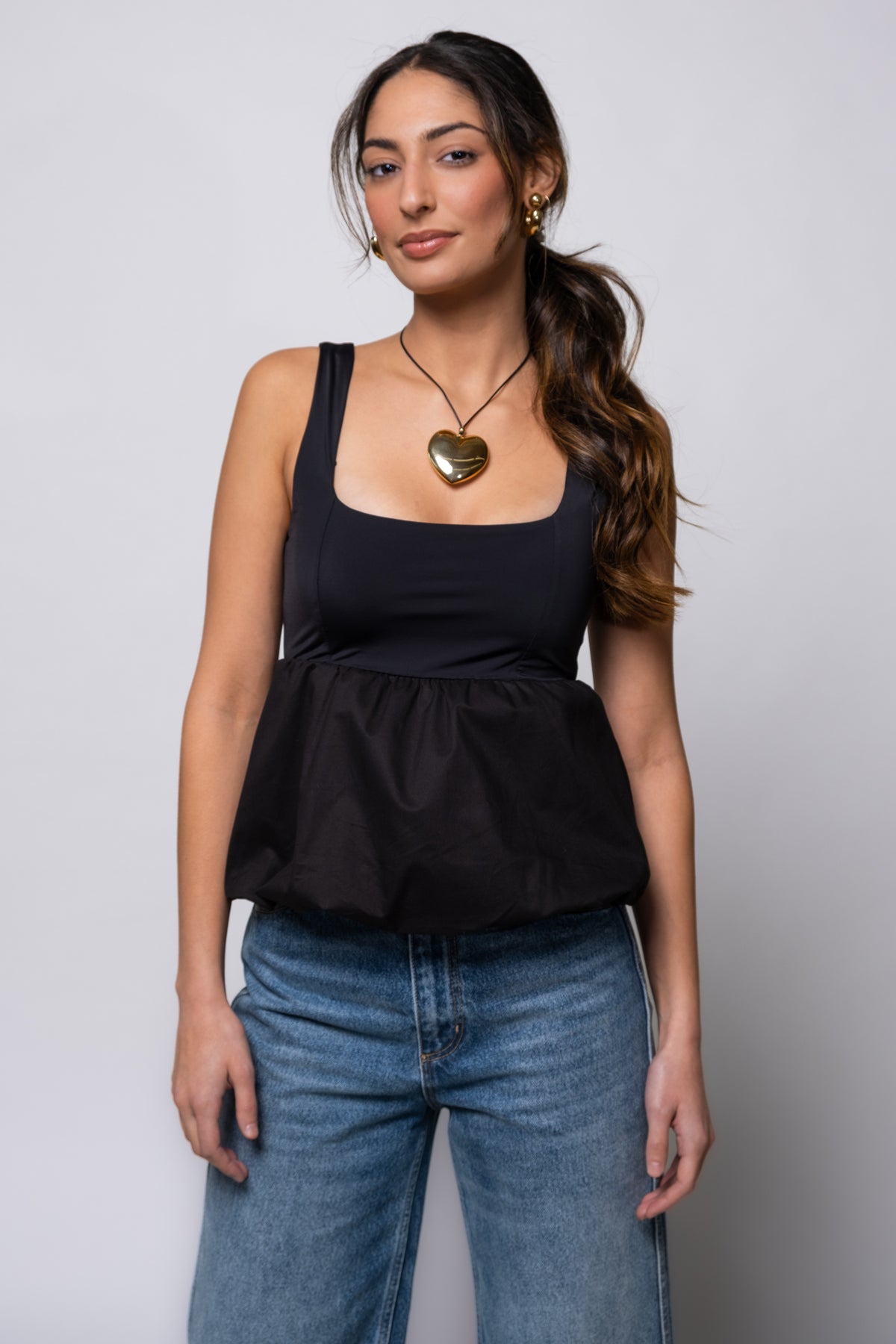 Sashi Bubble Peplum Top