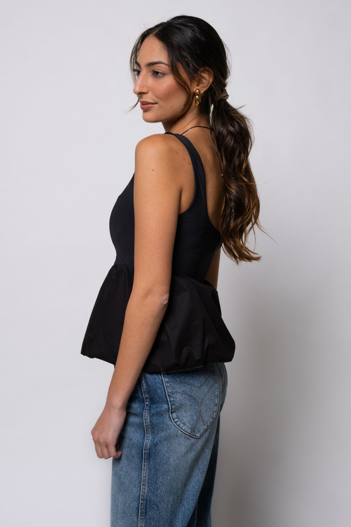 Sashi Bubble Peplum Top