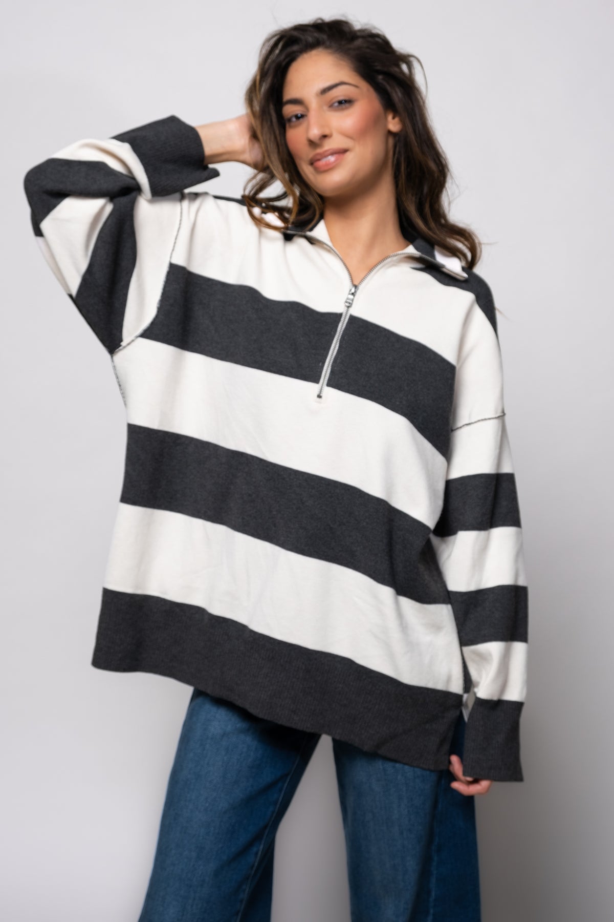 Free People Coastal Stripe Pullover