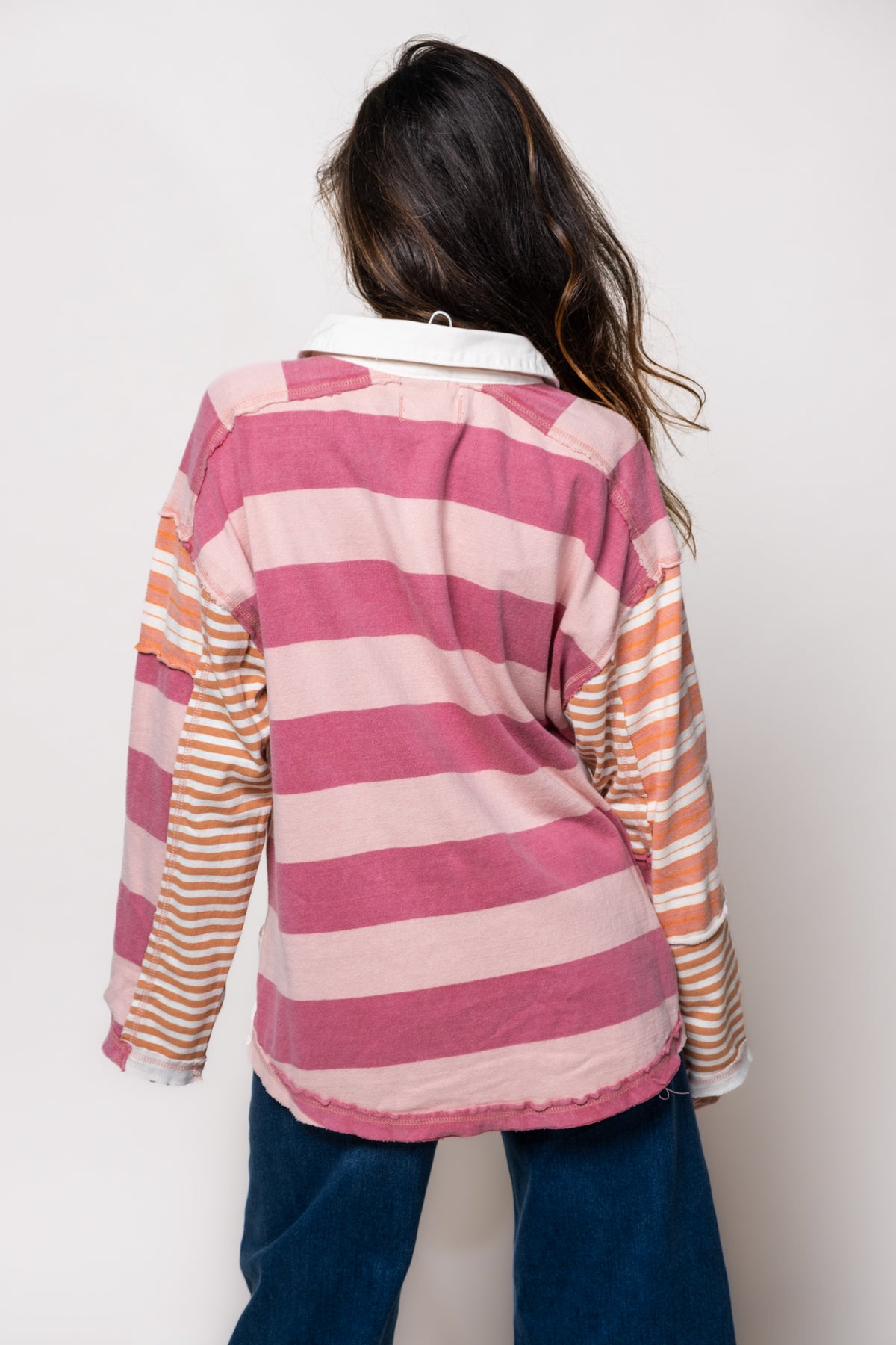 Free People Aster Stripe Rugby Tee