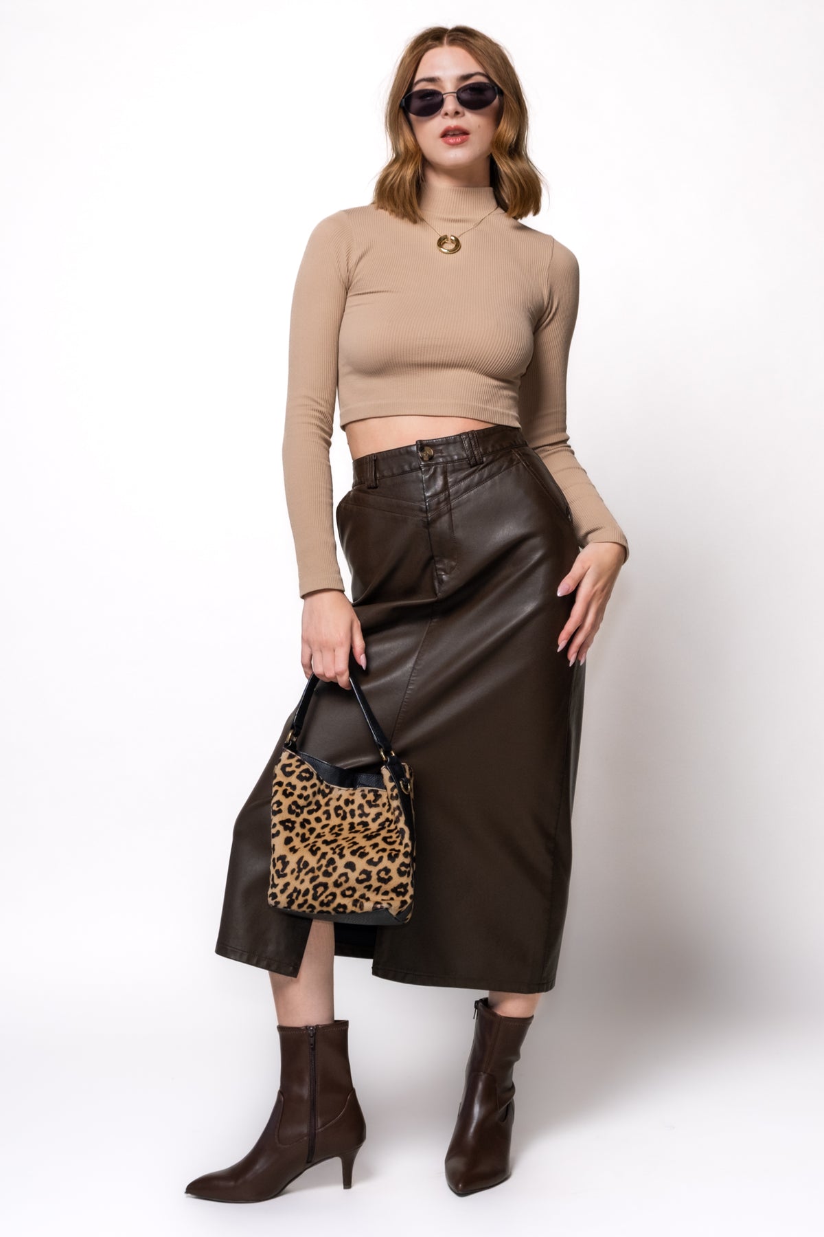 FRNCH Nassia Faux Leather Skirt