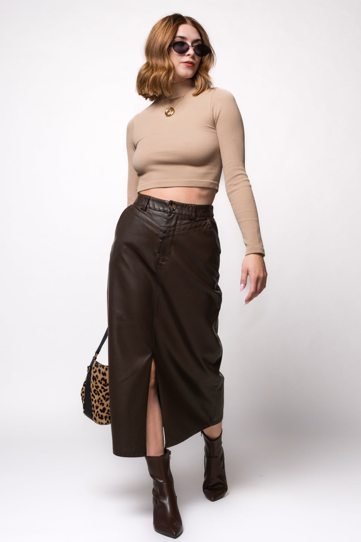 FRNCH Nassia Faux Leather Skirt