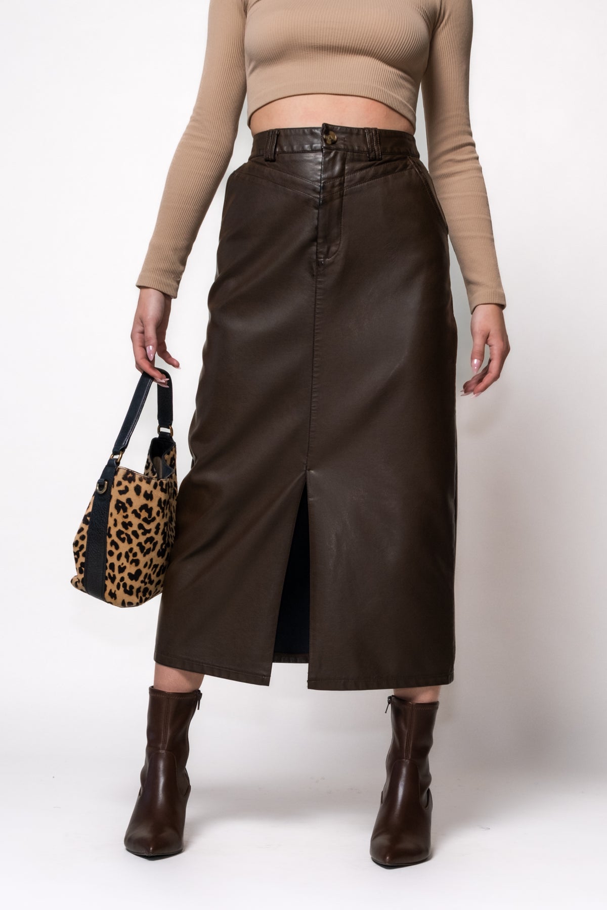 FRNCH Nassia Faux Leather Skirt