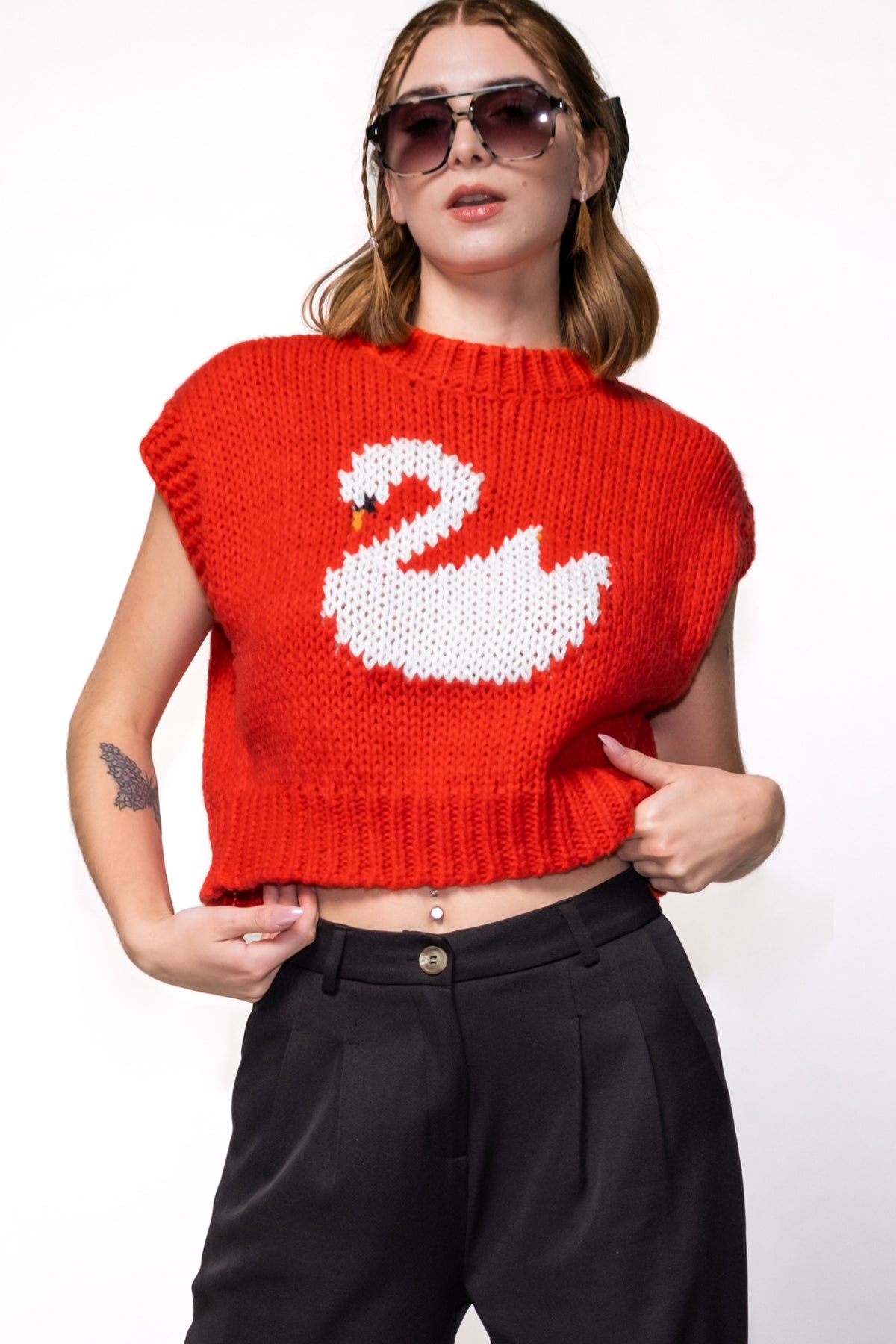 Swan Statement Sweater Vest