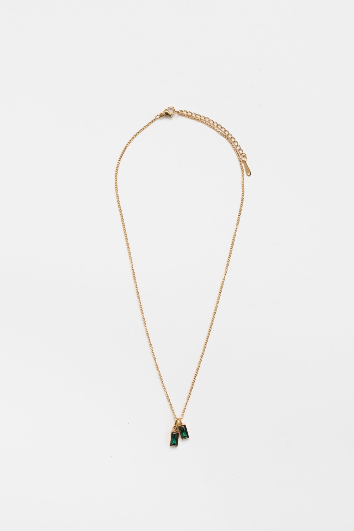 Double Emerald Dainty Chain