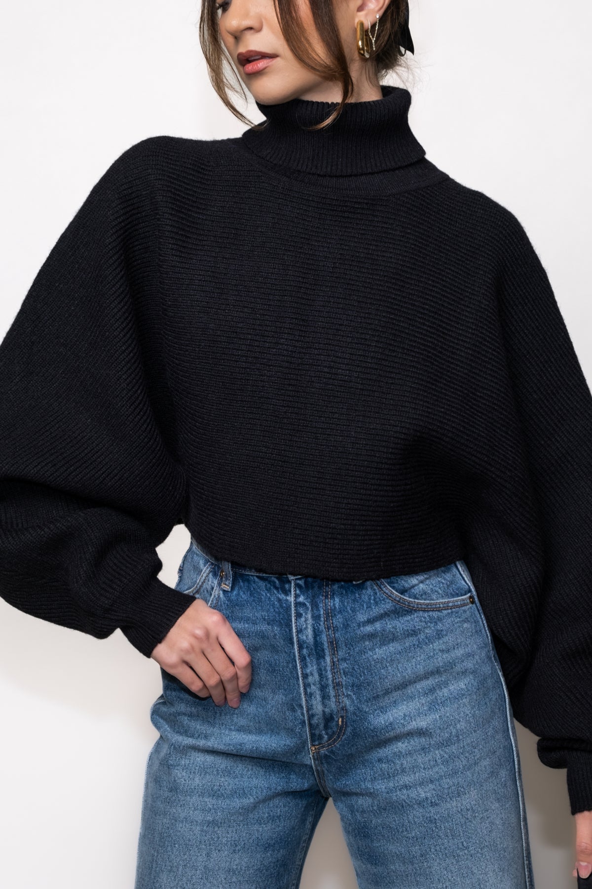 Eclipse Cropped Turtleneck Sweater