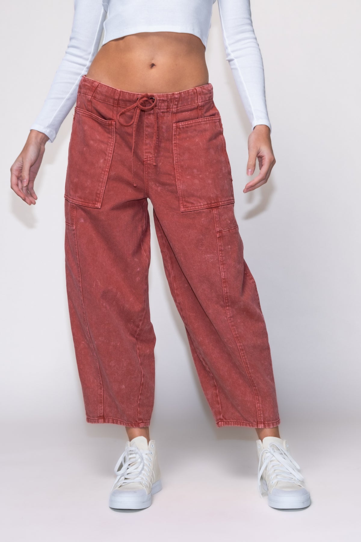 Tied Up Cropped Barrell Jeans