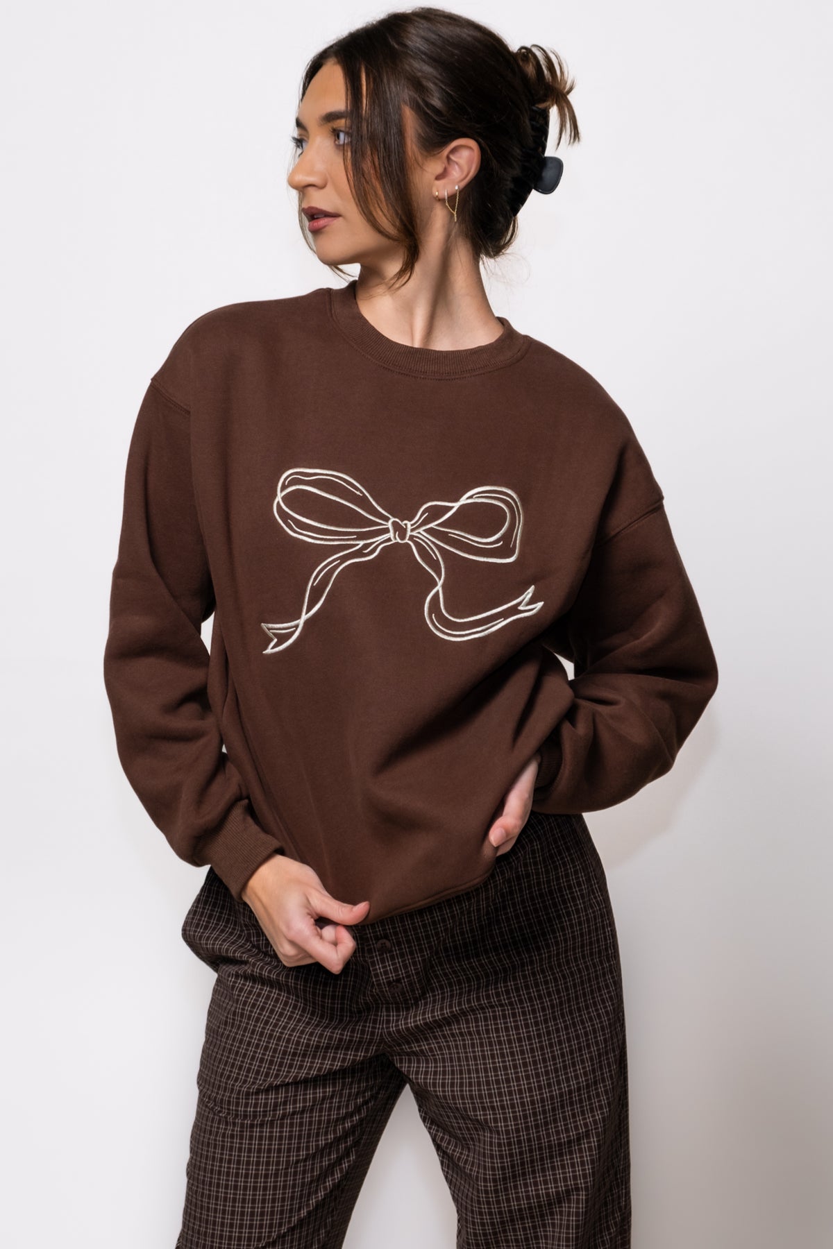 Bow For It Embroidered Crewneck