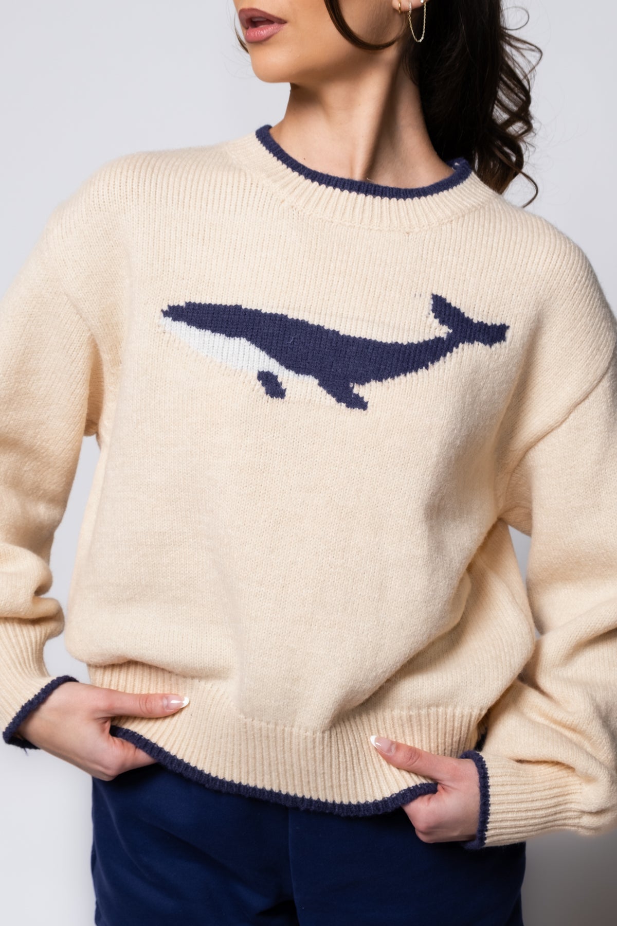 Whale-y Cute Crewneck Sweater