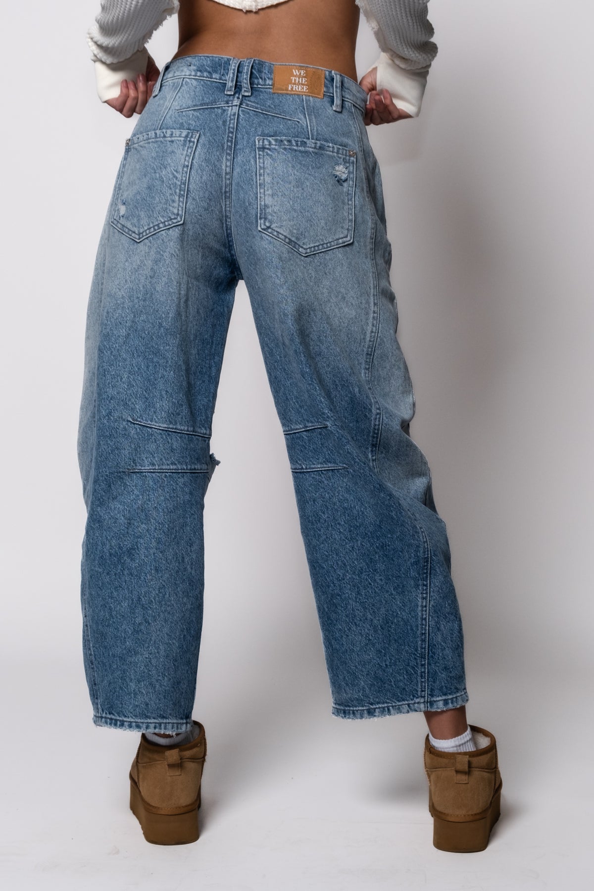 Free People Good Luck Midrise Barrel Jeans