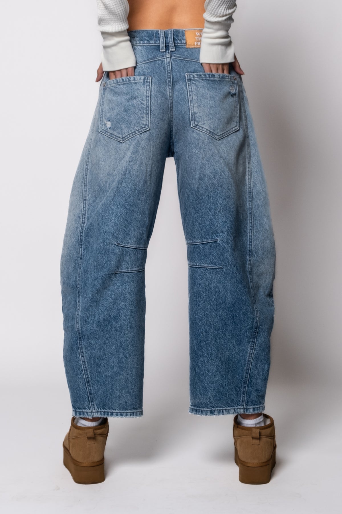 Free People Good Luck Midrise Barrel Jeans