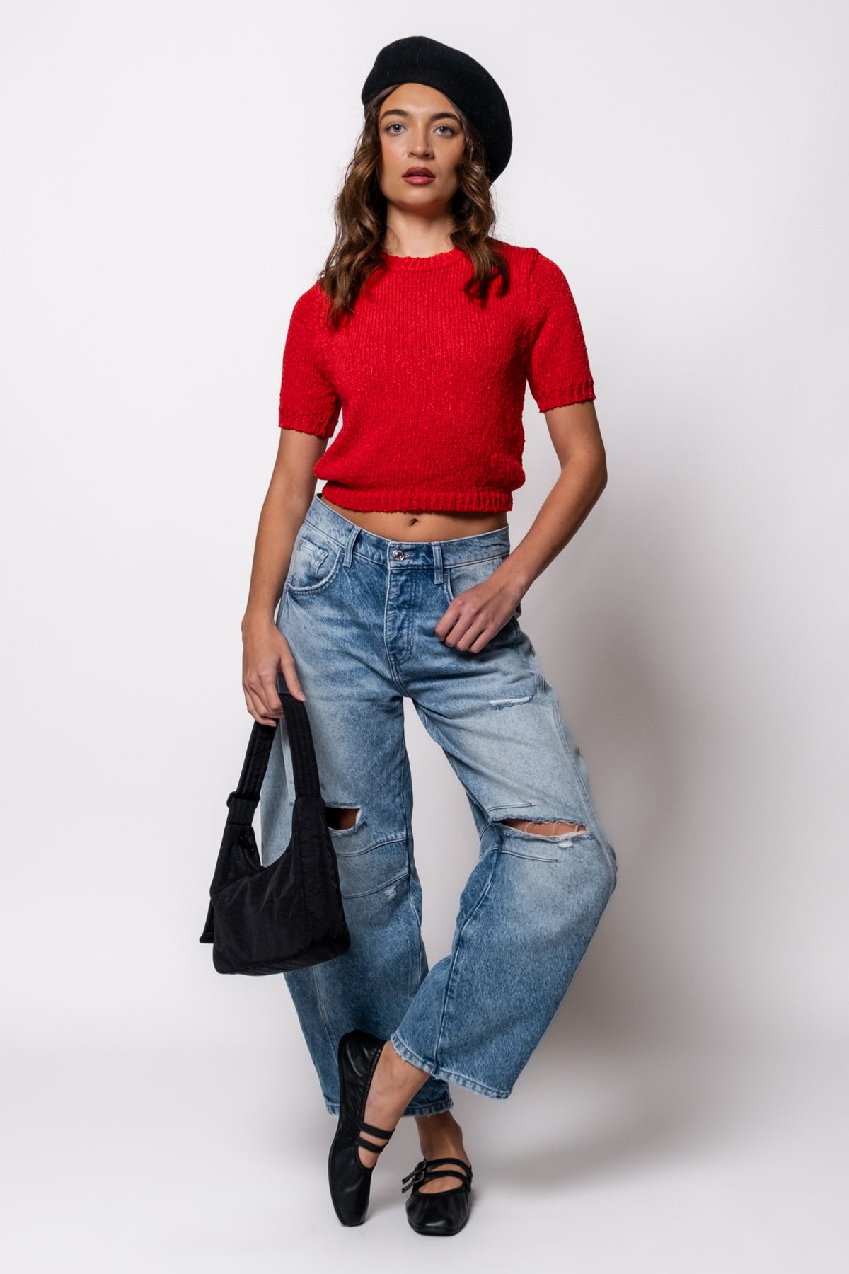 Cherry Good Knit Skimmer Top