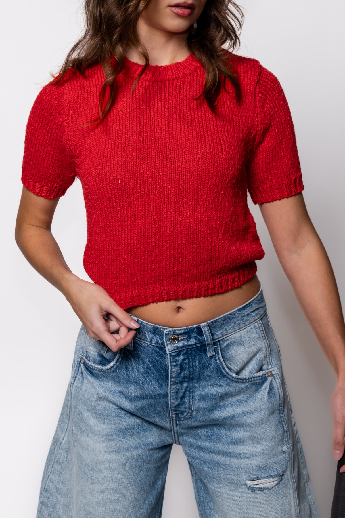 Cherry Good Knit Skimmer Top