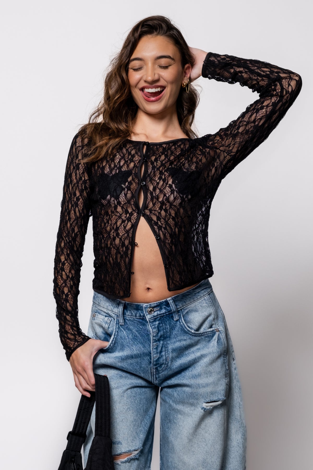 Peekaboo Sheer Lace Top