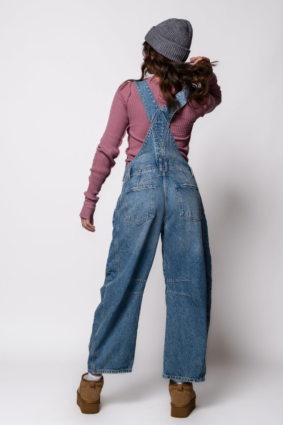 Free People Good Luck Barrel Overalls