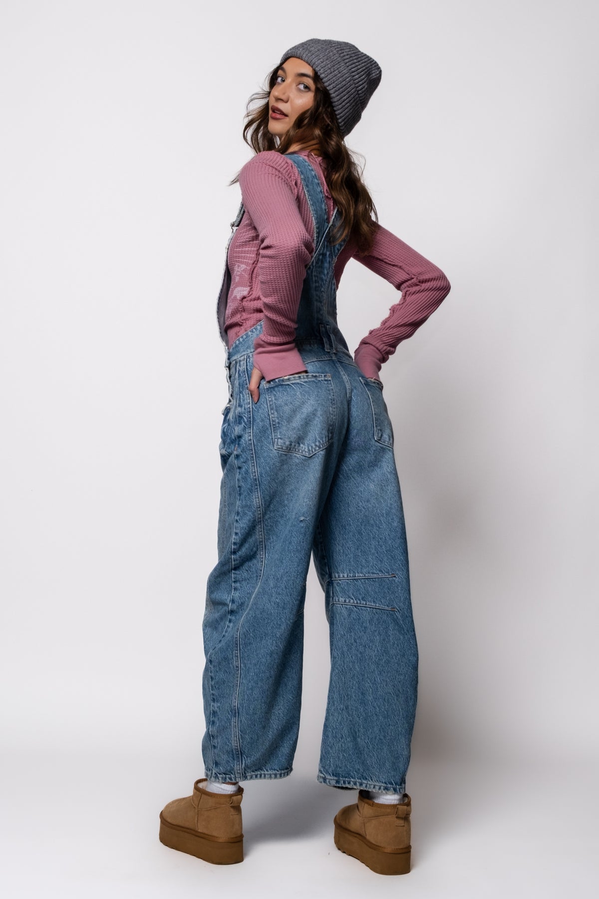 Free People Good Luck Barrel Overalls