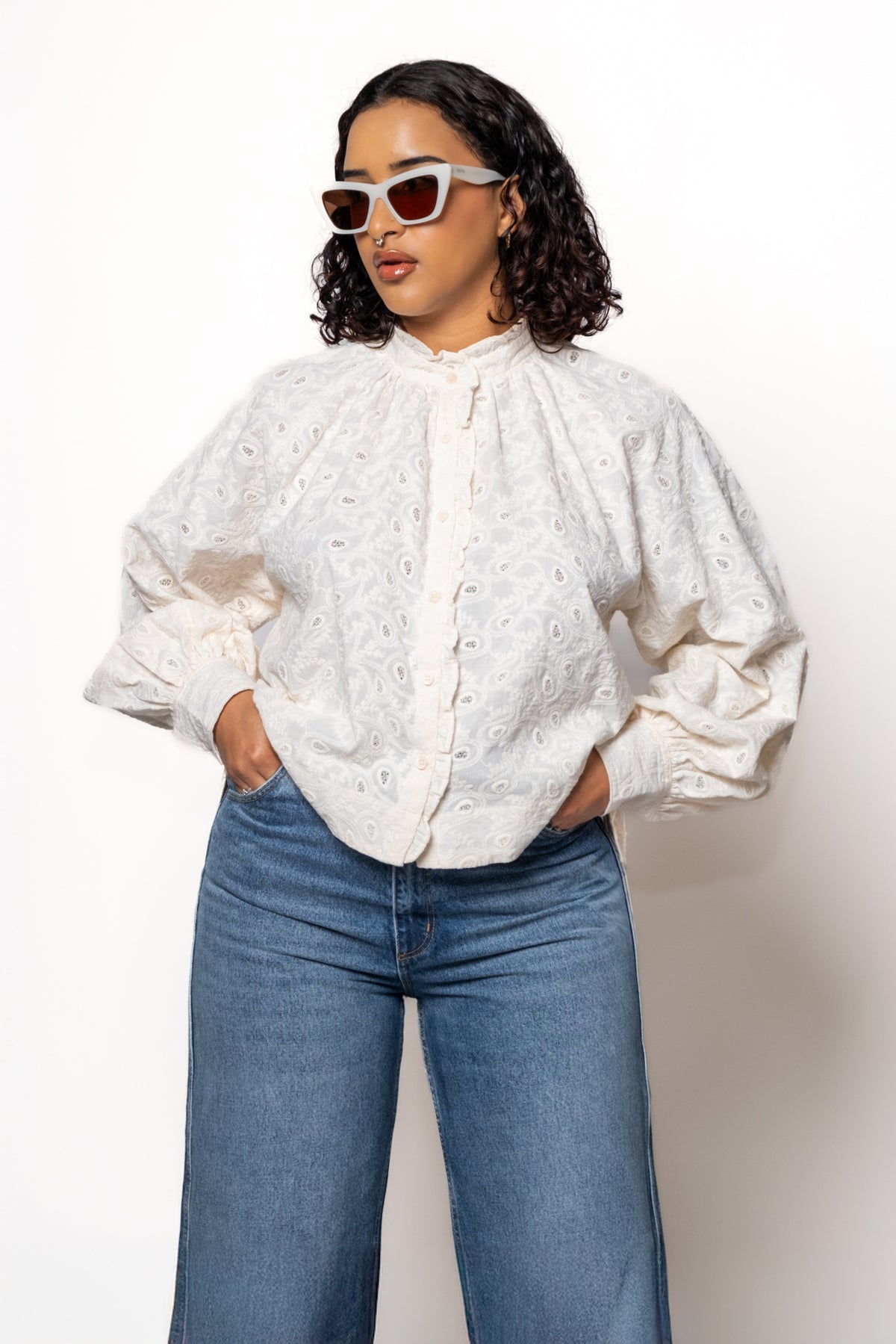 FRNCH Elianne Lace Blouse