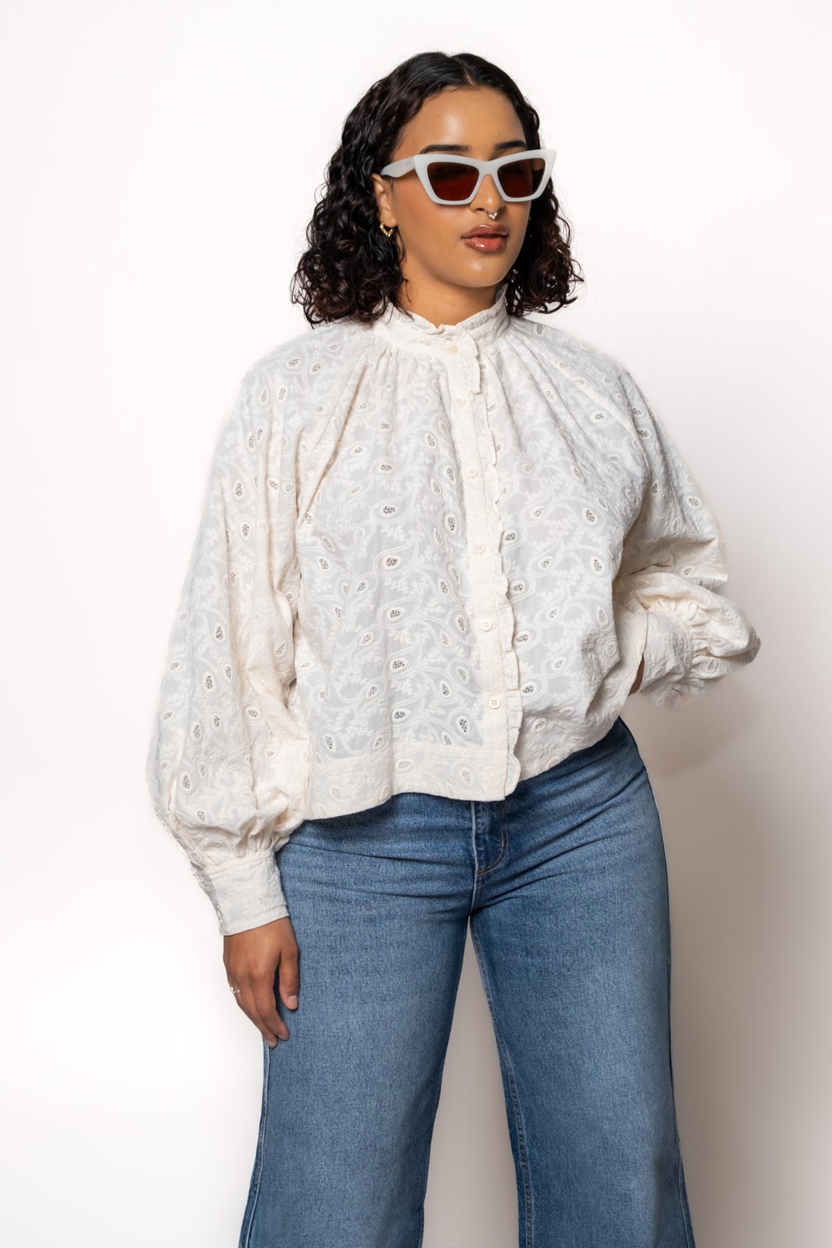 FRNCH Elianne Lace Blouse