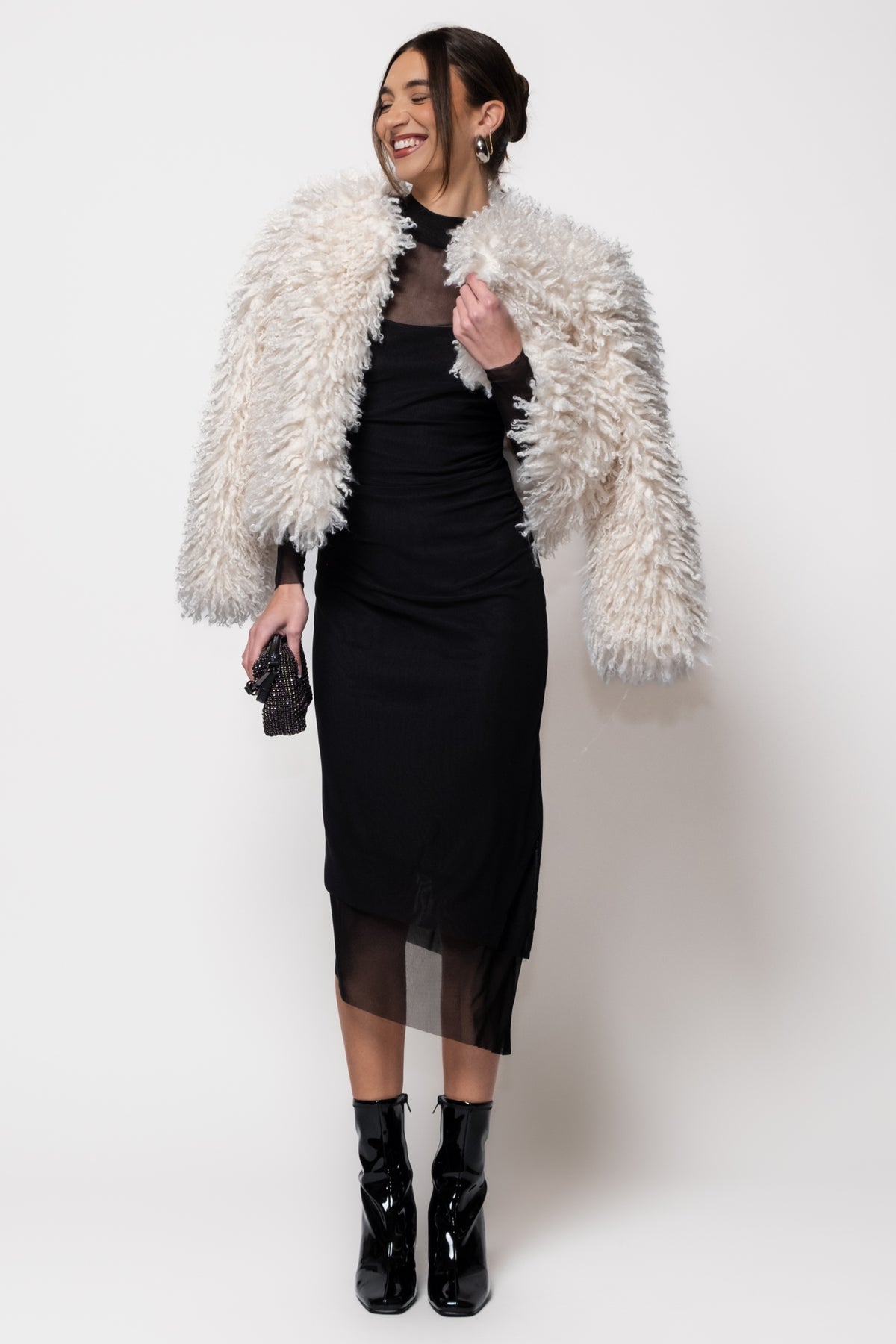 Steve Madden Leites Faux Fur Shaggy Jacket