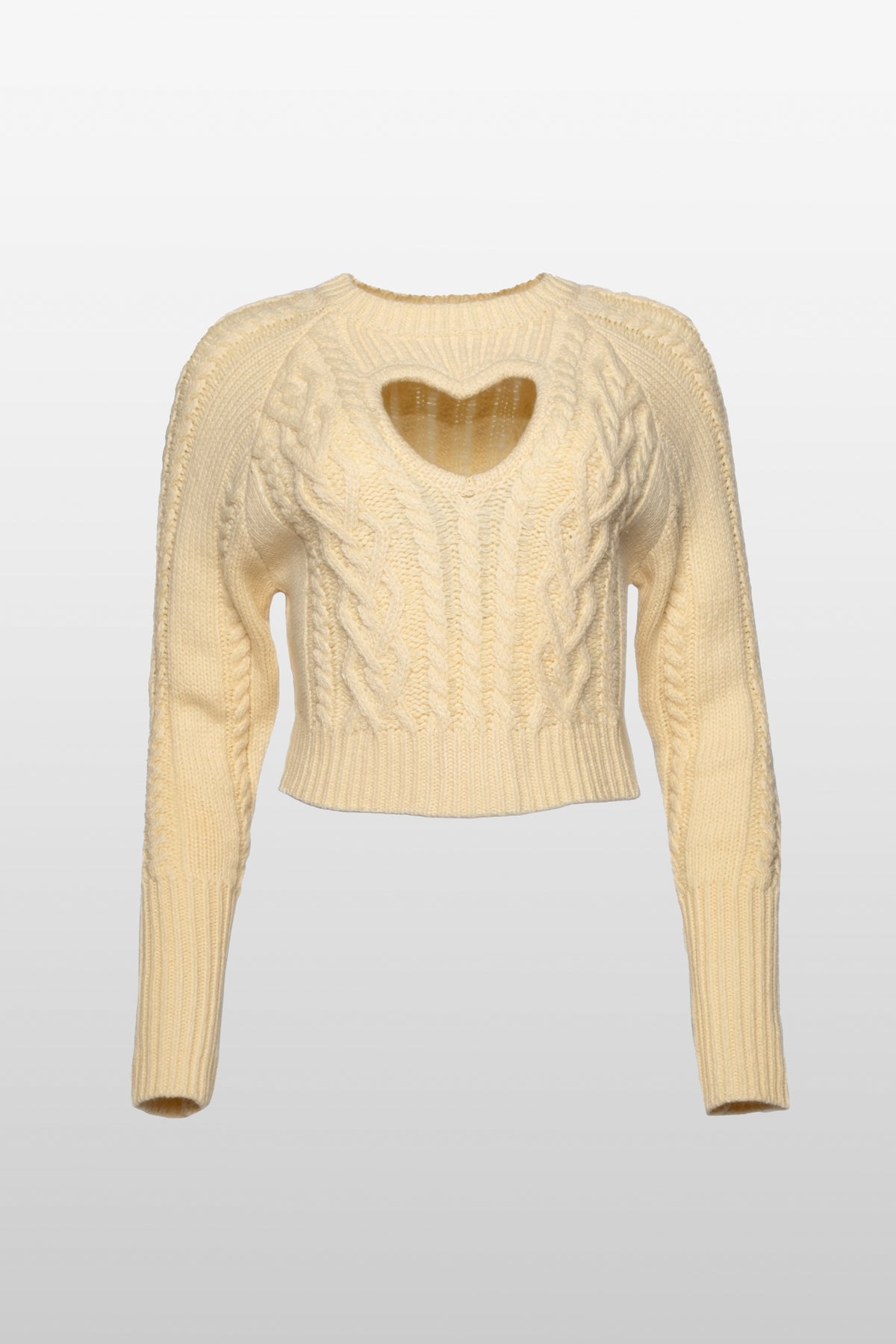 Heart Cutout Cable Knit Sweater