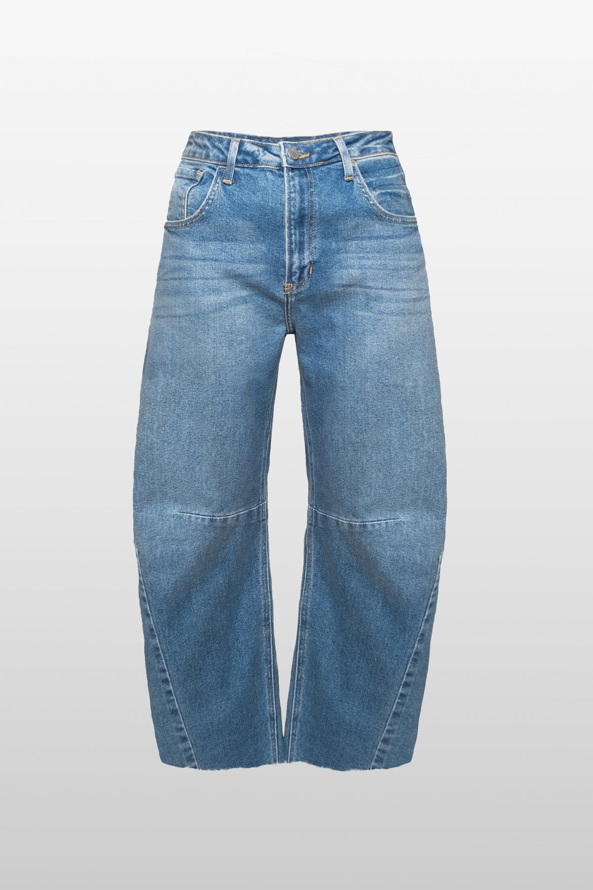 Just Black Raw Hem Barrel Leg Jeans