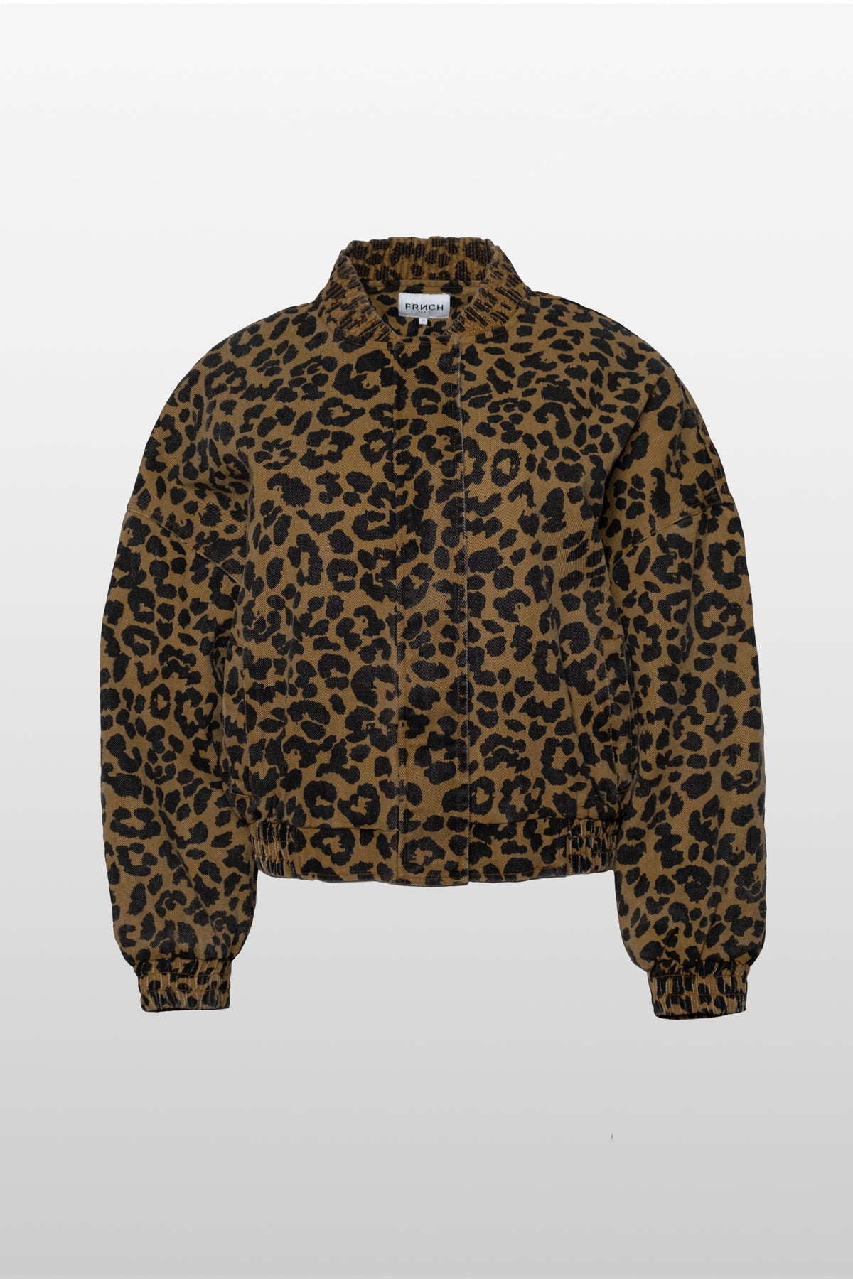 FRNCH Rita Leopard Print Quilted Bomber