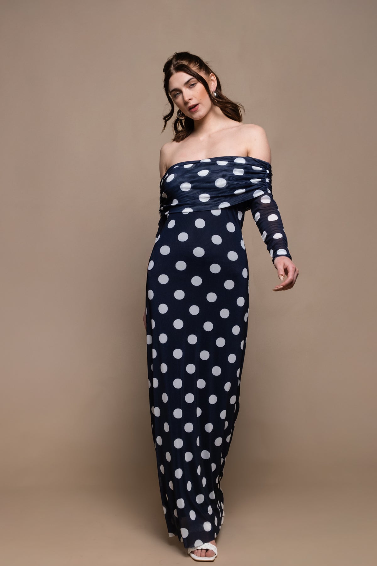 Steve Madden Aurelia Off The Shoulder Polka Dot Dress