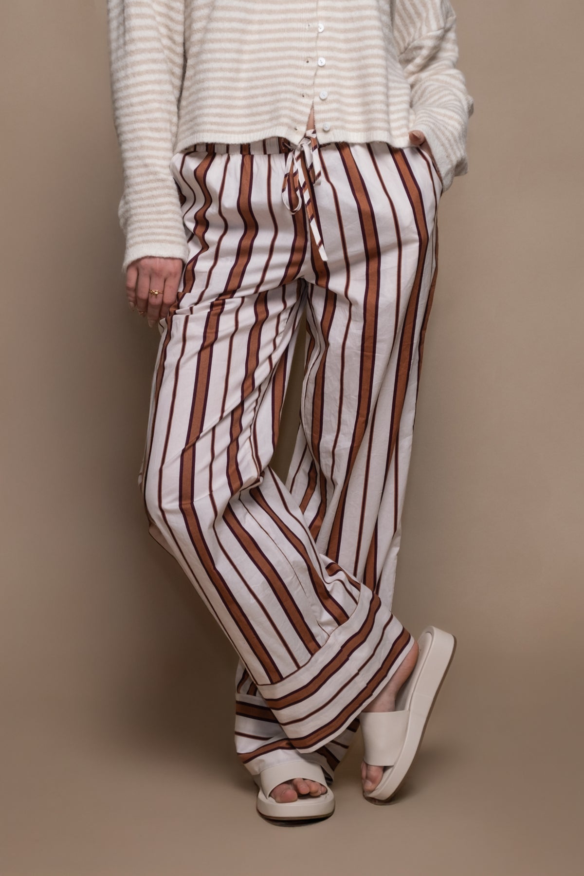 Easy Going Striped Boxer Pants