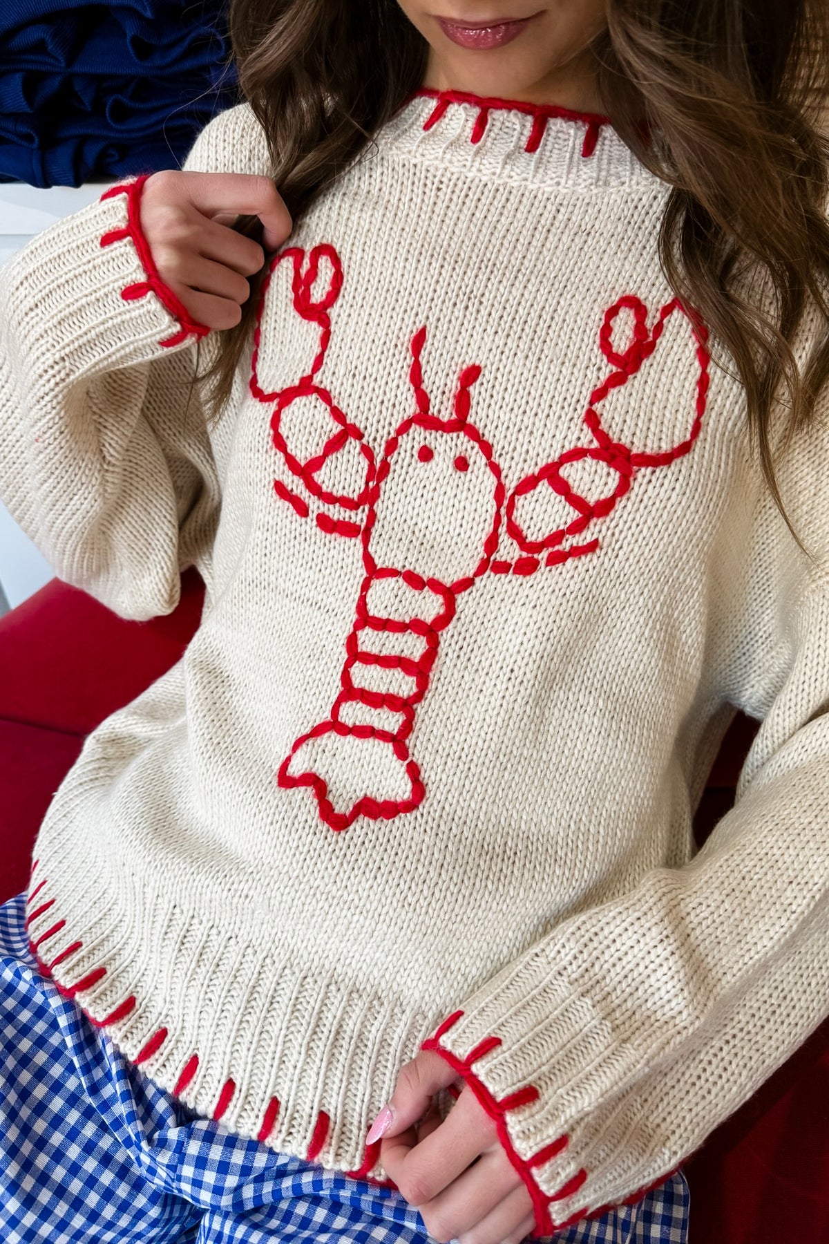 Lobster Trap Embroidered Sweater