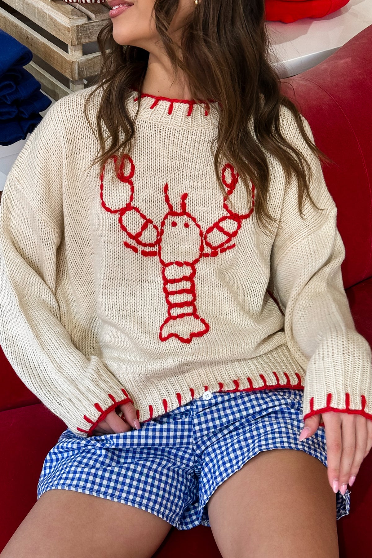 Lobster Trap Embroidered Sweater