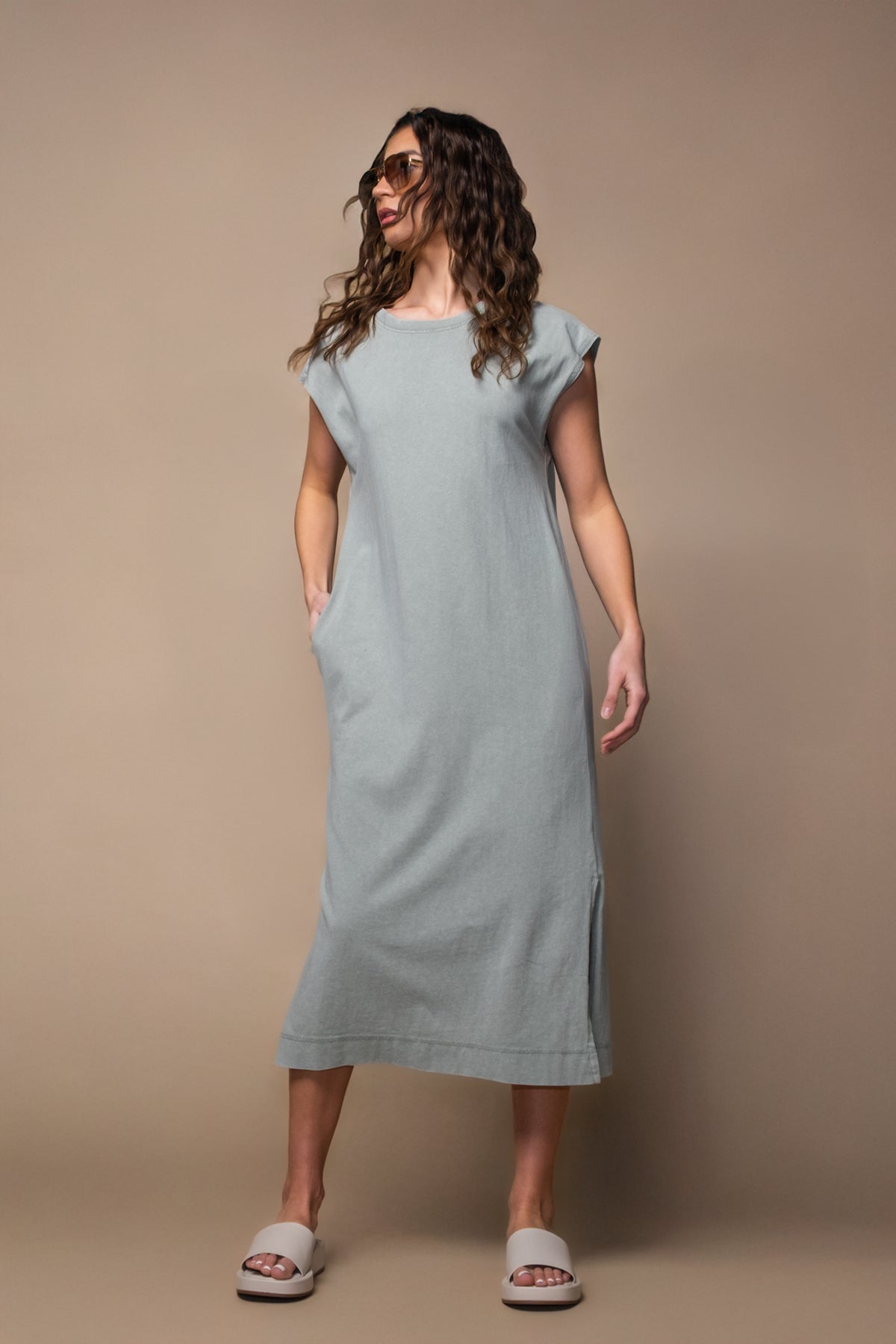 Beachside Relaxed Cotton Midi Dress