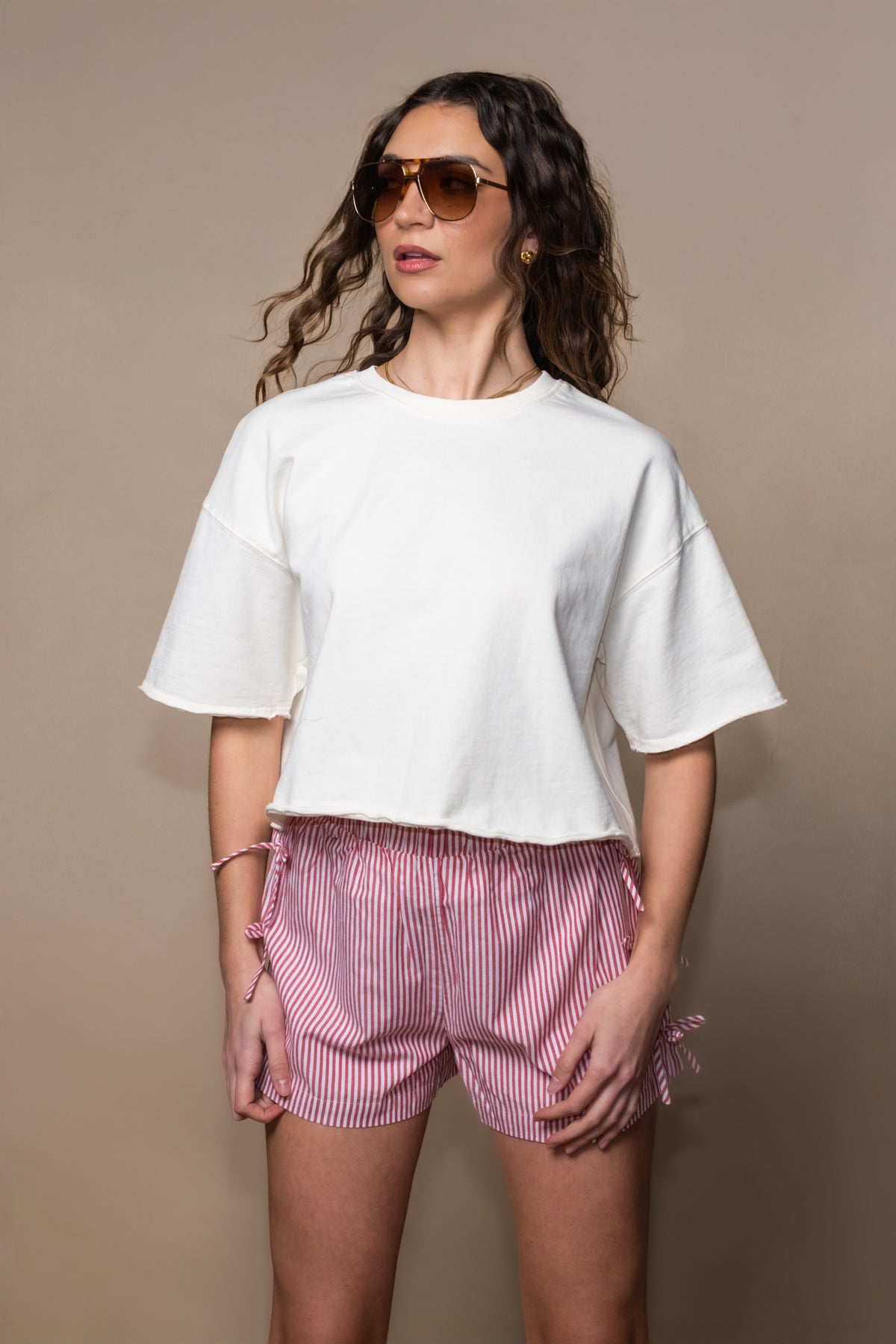 Boxy Cropped Cotton Tee