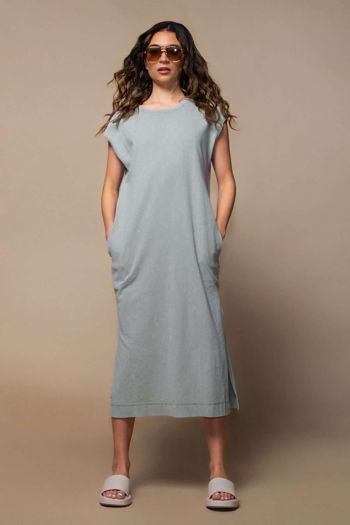 Beachside Relaxed Cotton Midi Dress