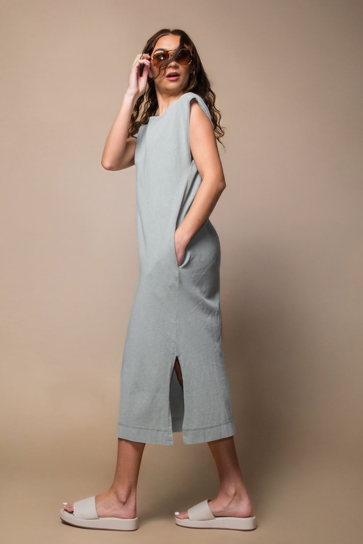 Beachside Relaxed Cotton Midi Dress