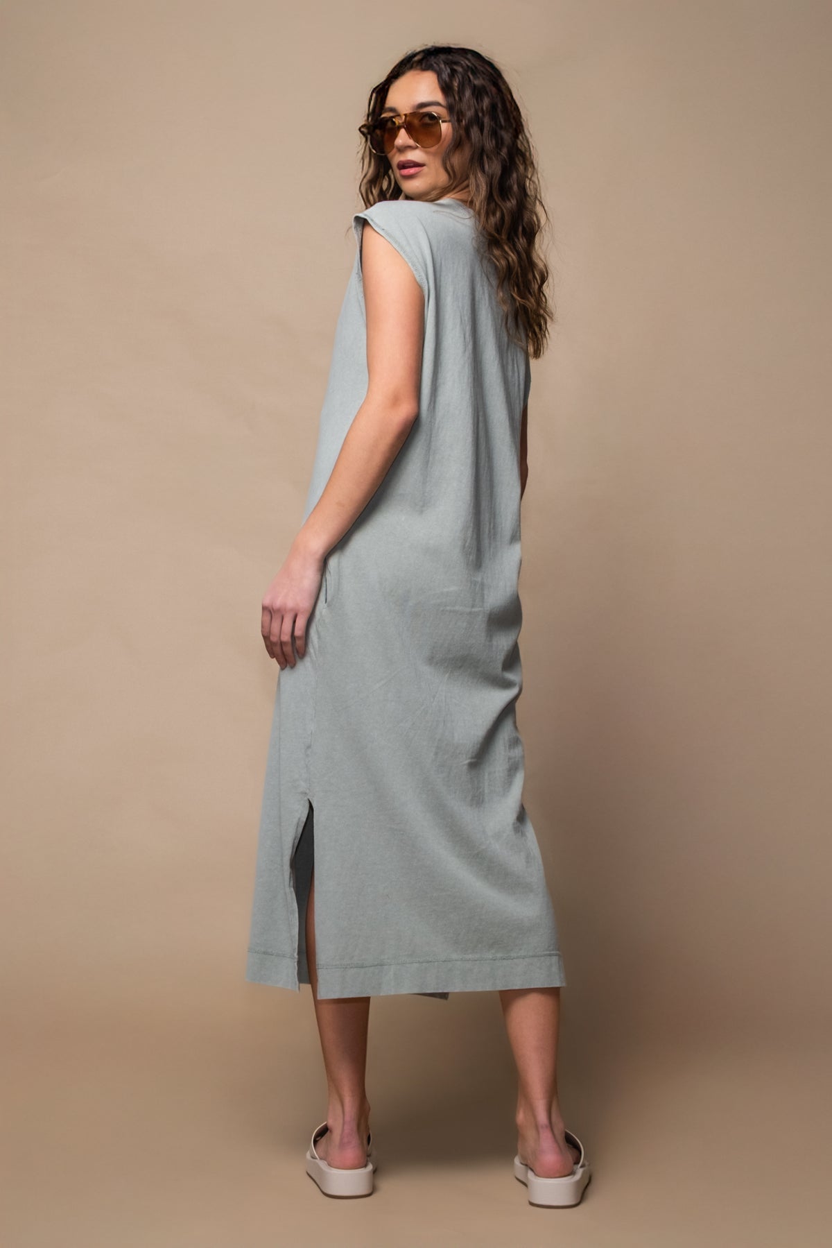 Beachside Relaxed Cotton Midi Dress