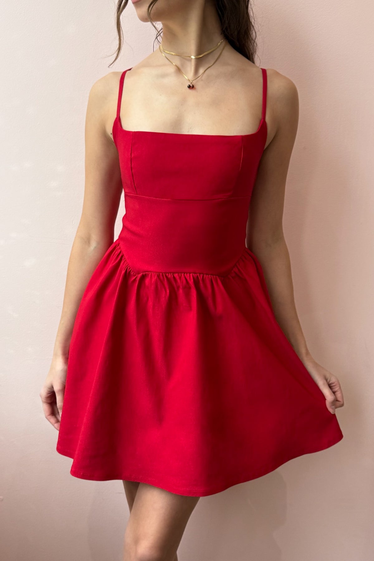 Ruby Cinched Waist Mini Dress