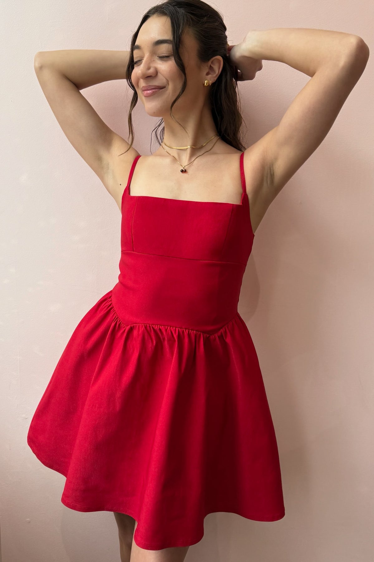 Ruby Cinched Waist Mini Dress