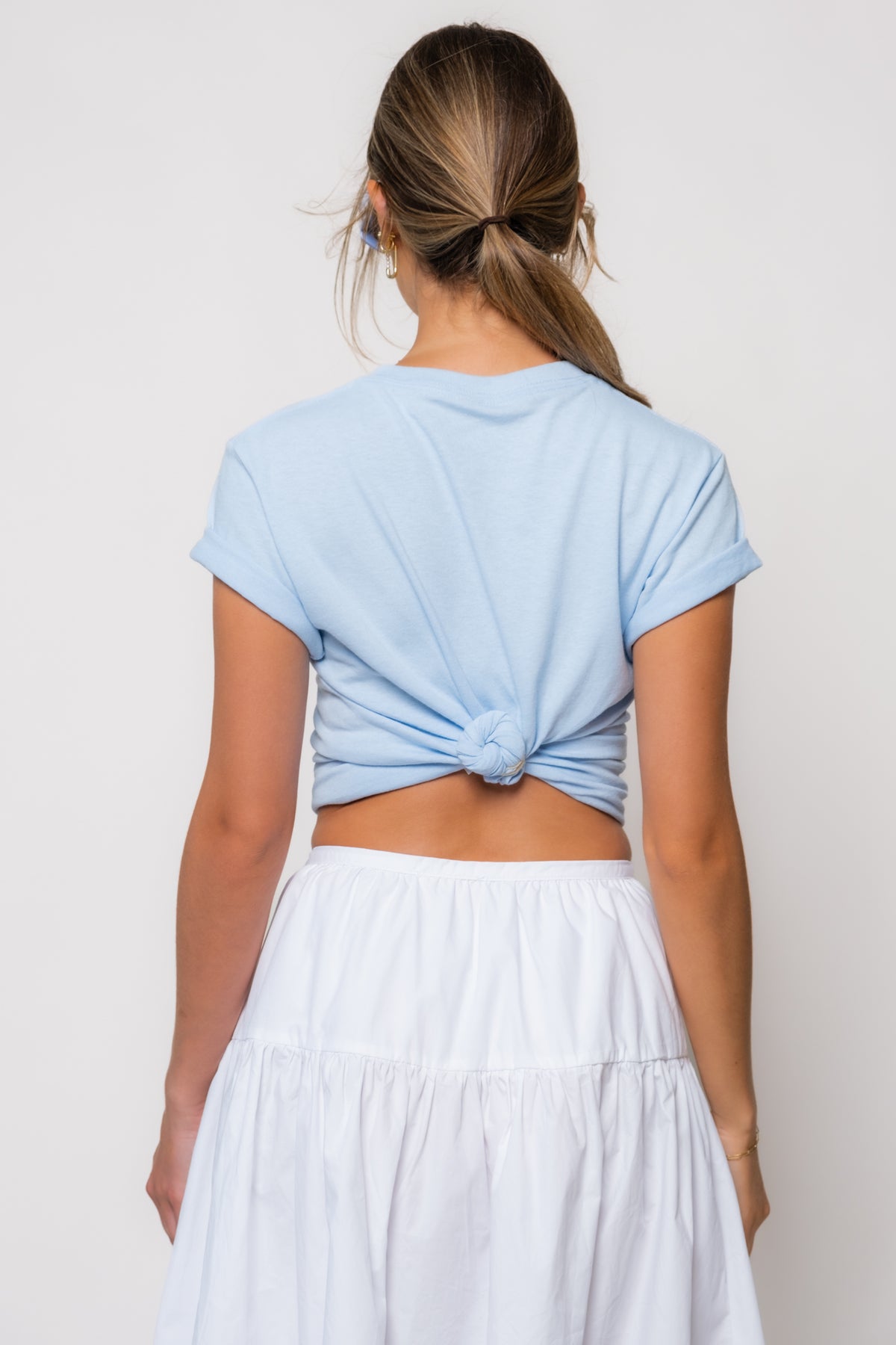 Dropwaist Cotton Midi Skirt