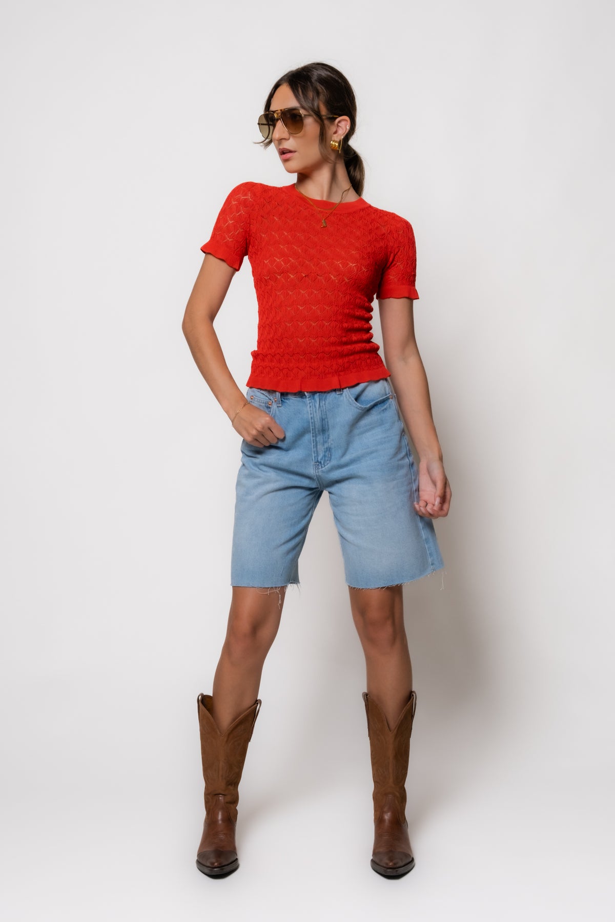 Celia Pointelle Knit Top