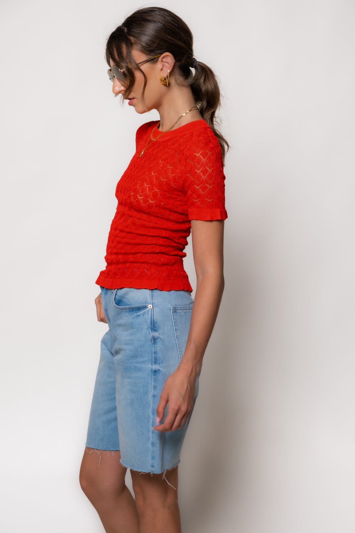 Celia Pointelle Knit Top