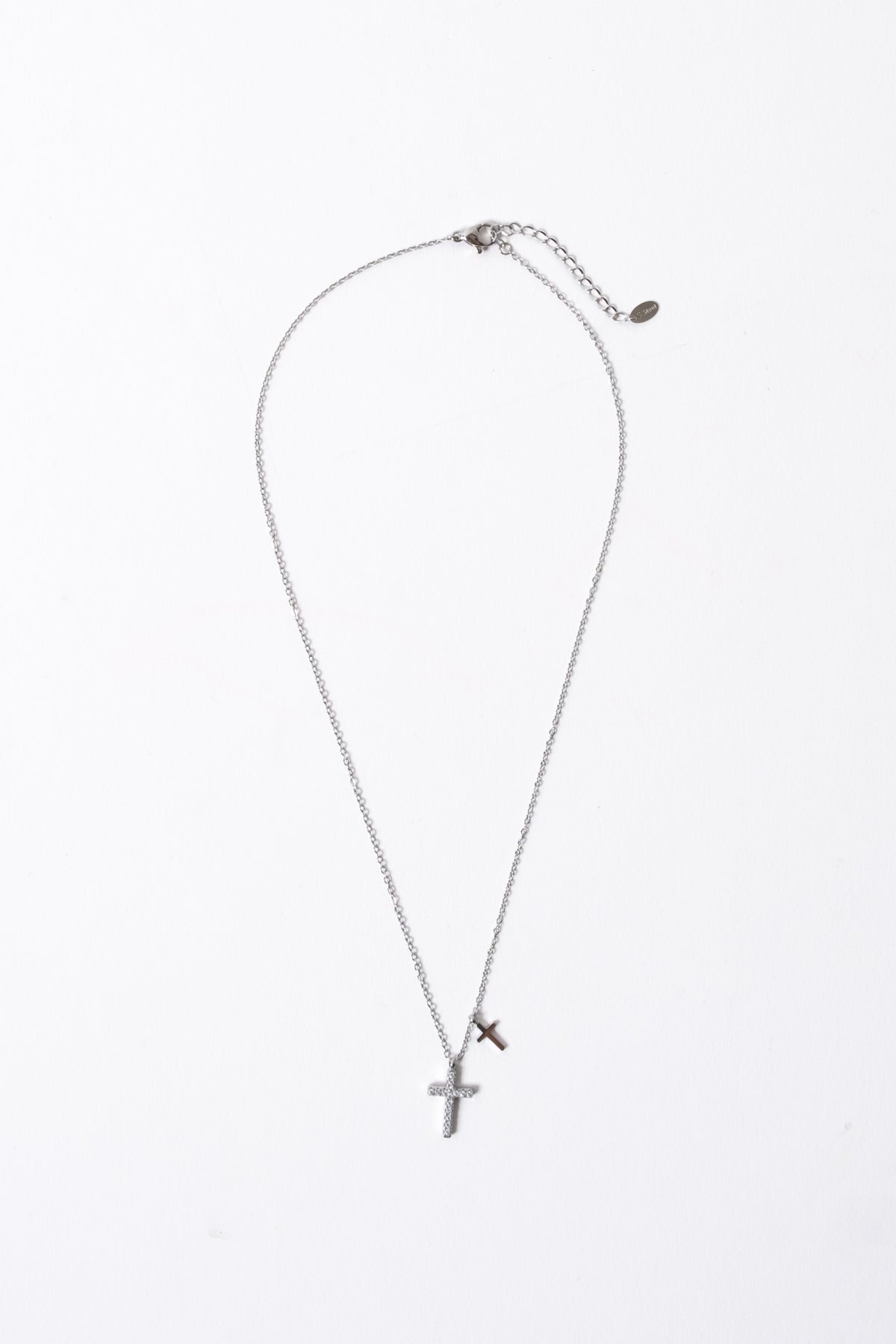 Double Cross Dainty Necklace