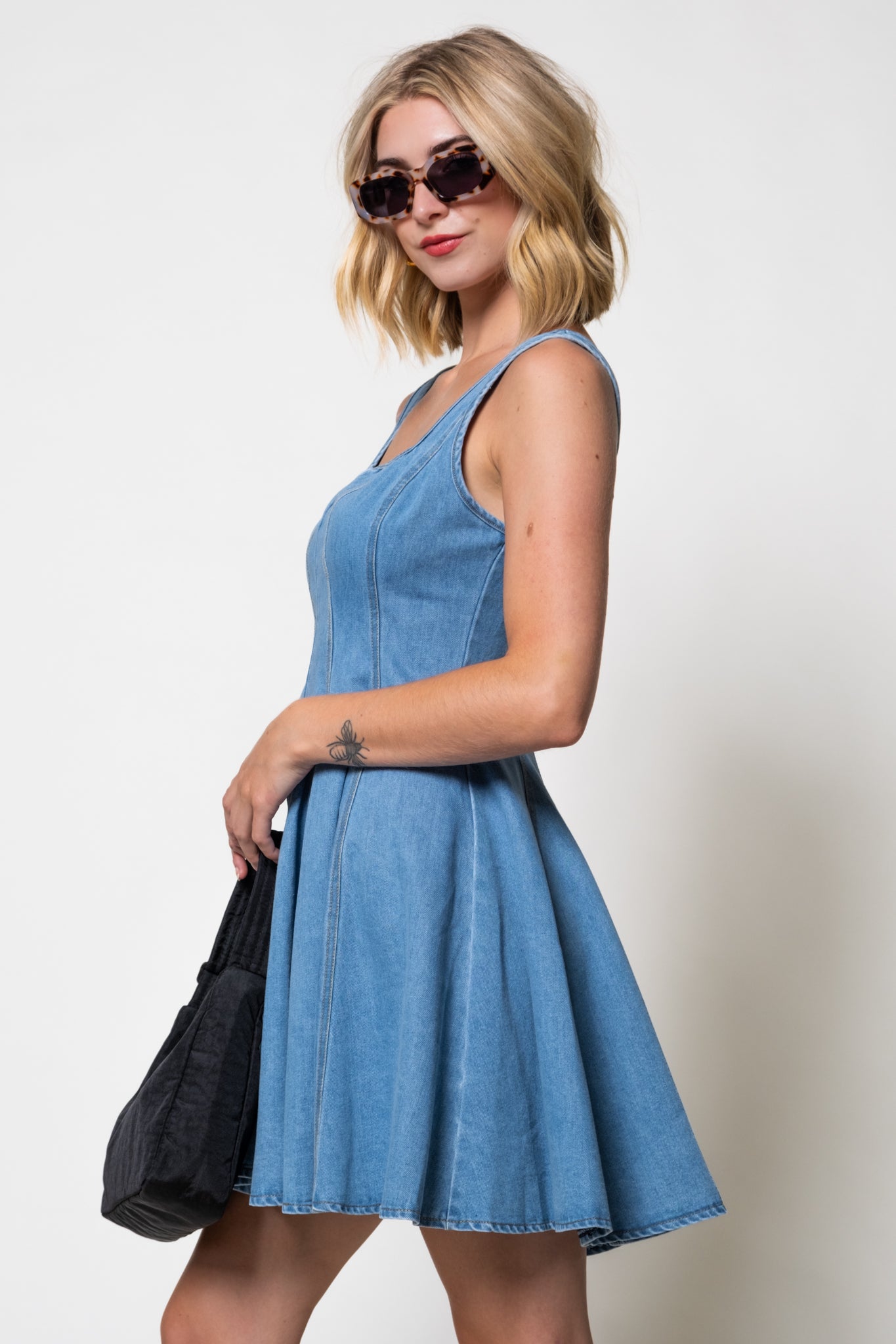 Lark Denim Skater Dress Calico