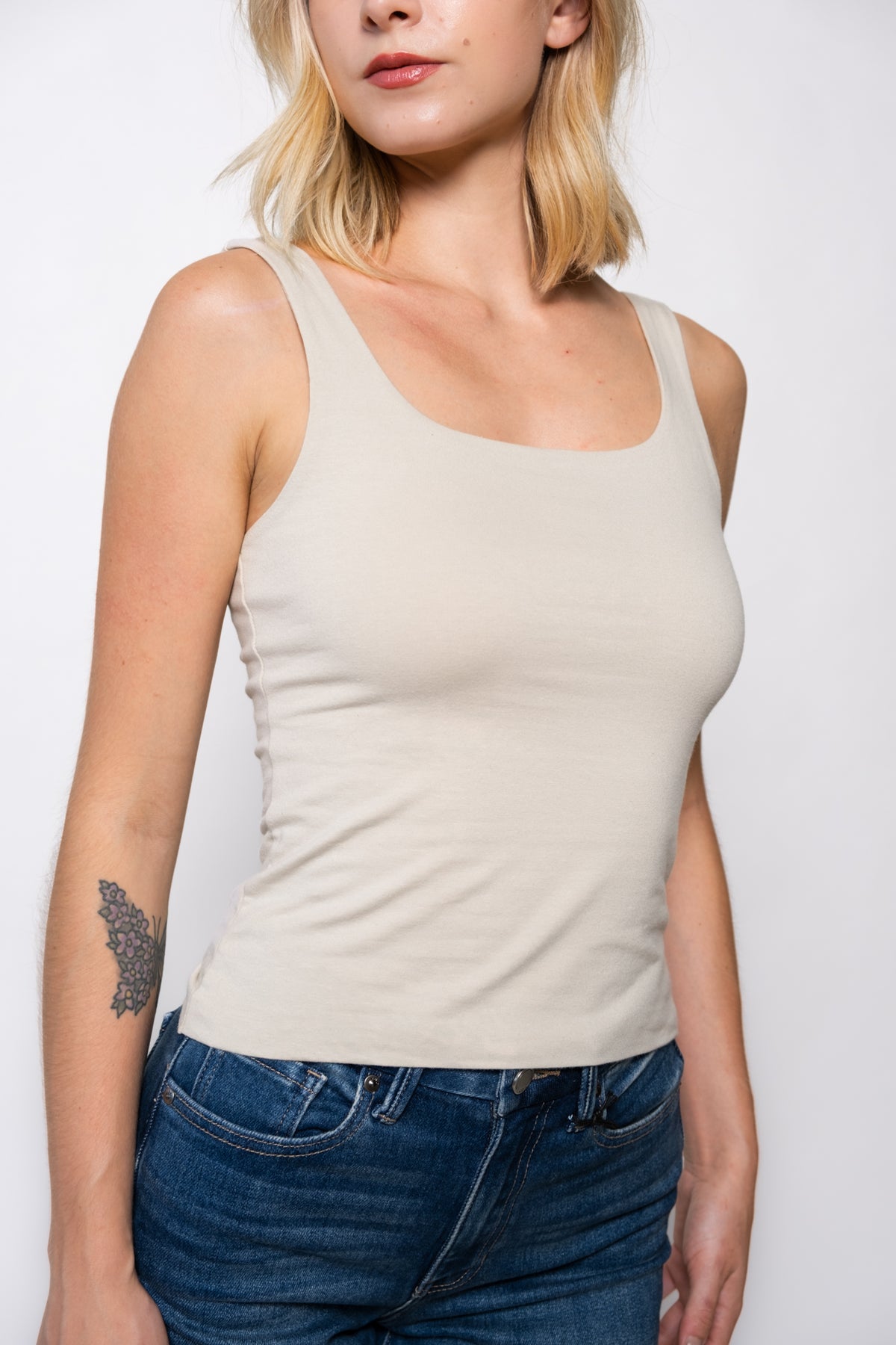 First Base Double Layer Cotton Tank