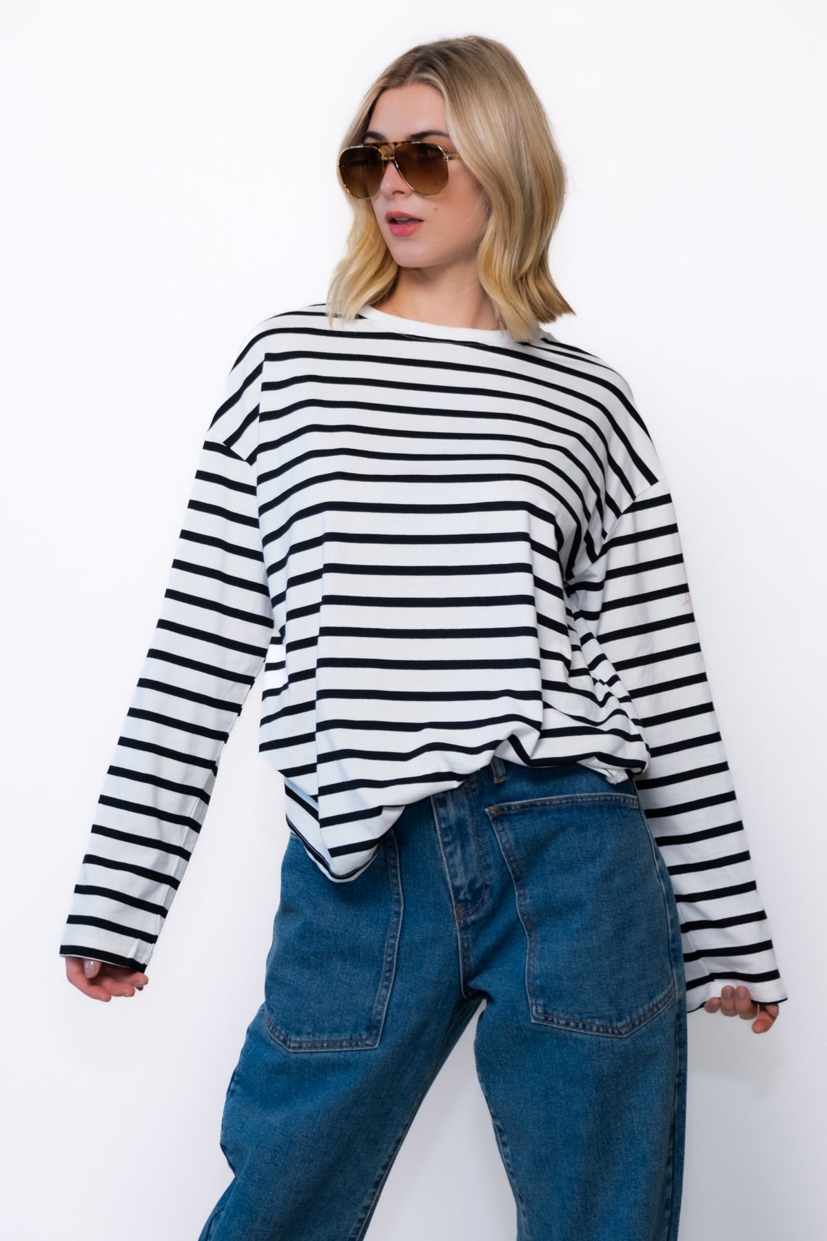 The Big Long Sleeve Striped Tee