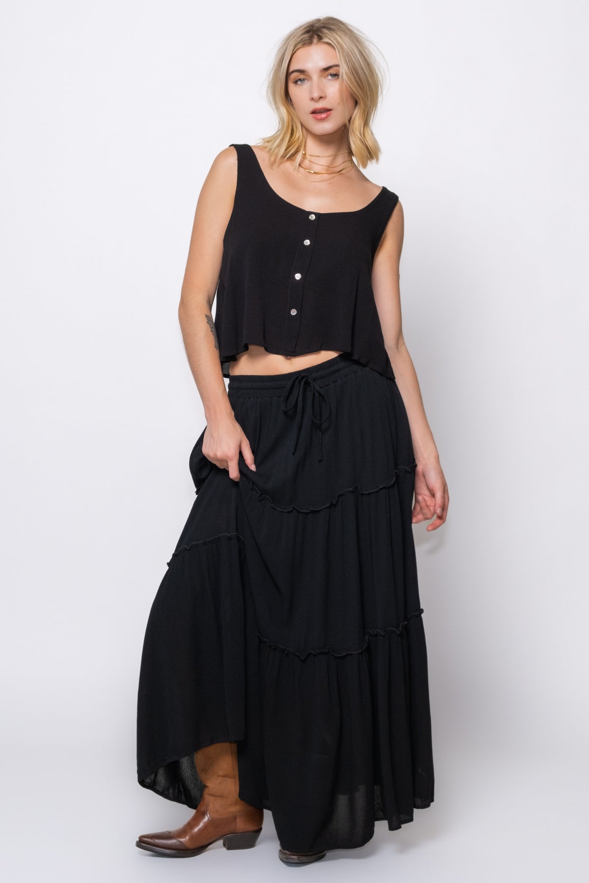 Bria Tiered Maxi Skirt