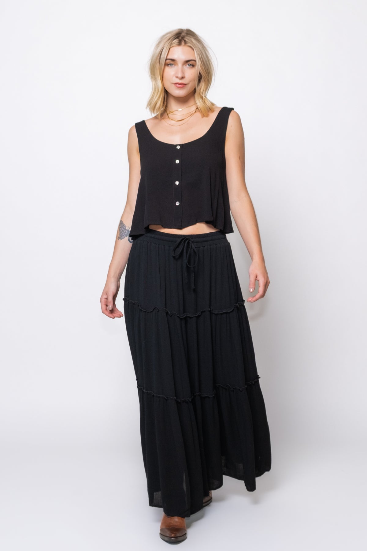 Bria Tiered Maxi Skirt