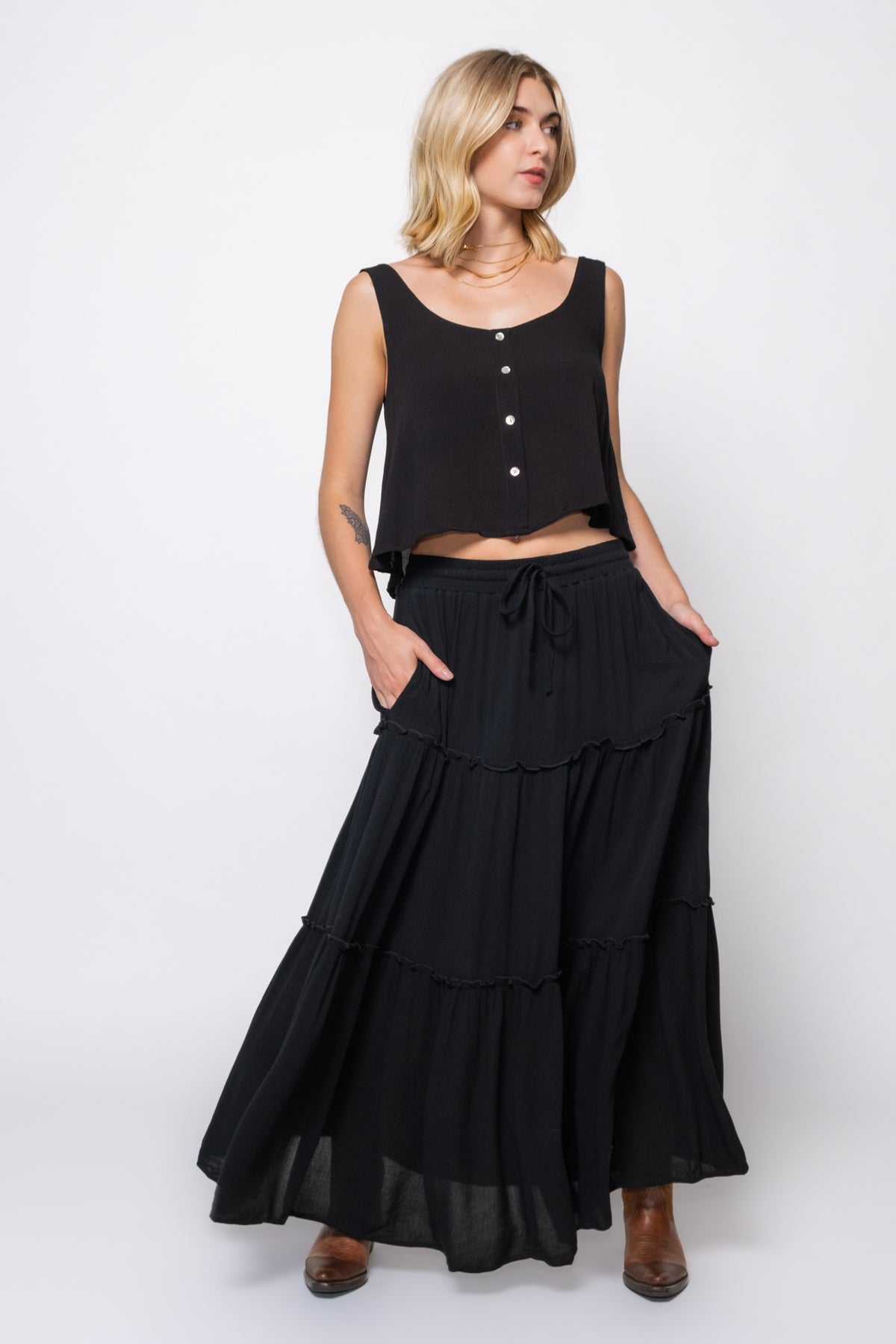 Bria Tiered Maxi Skirt