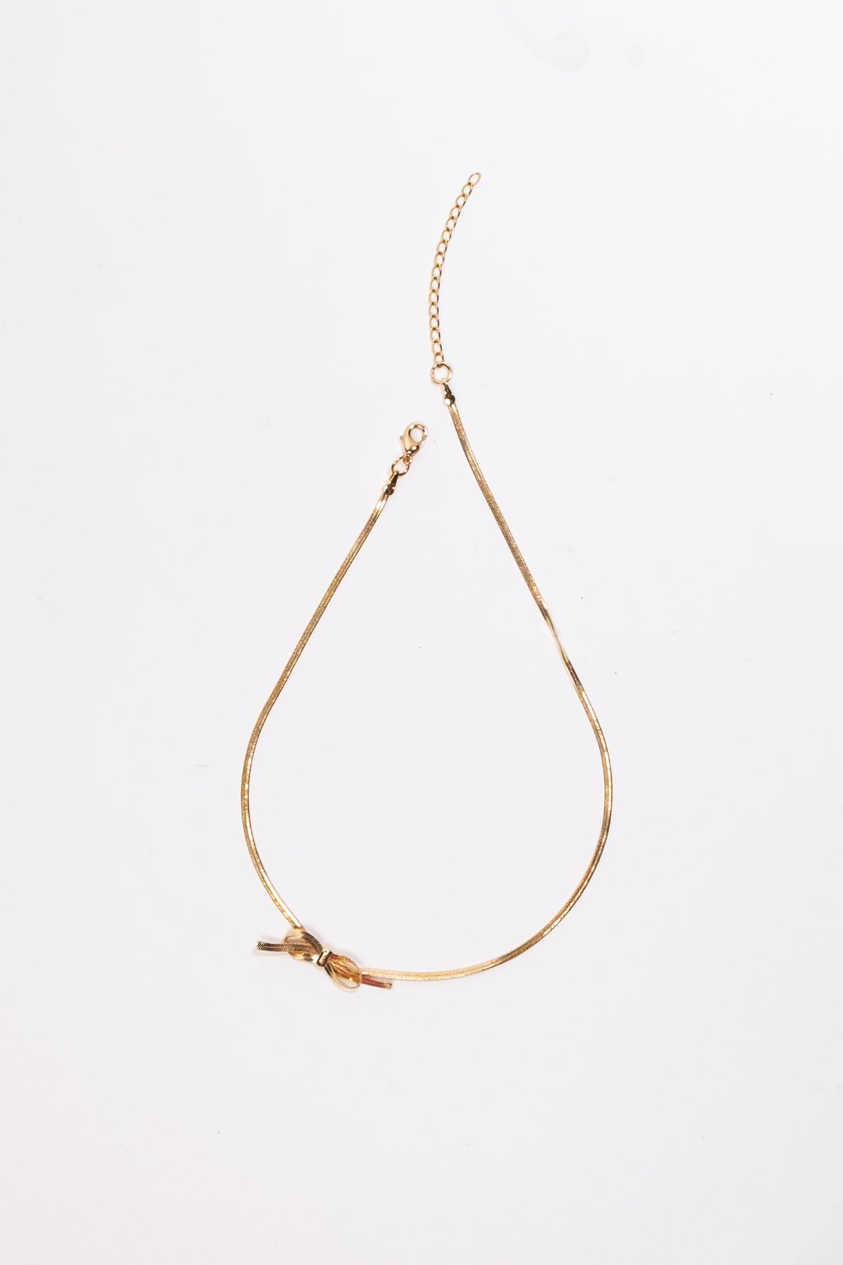 Bow Herringbone Chain Choker