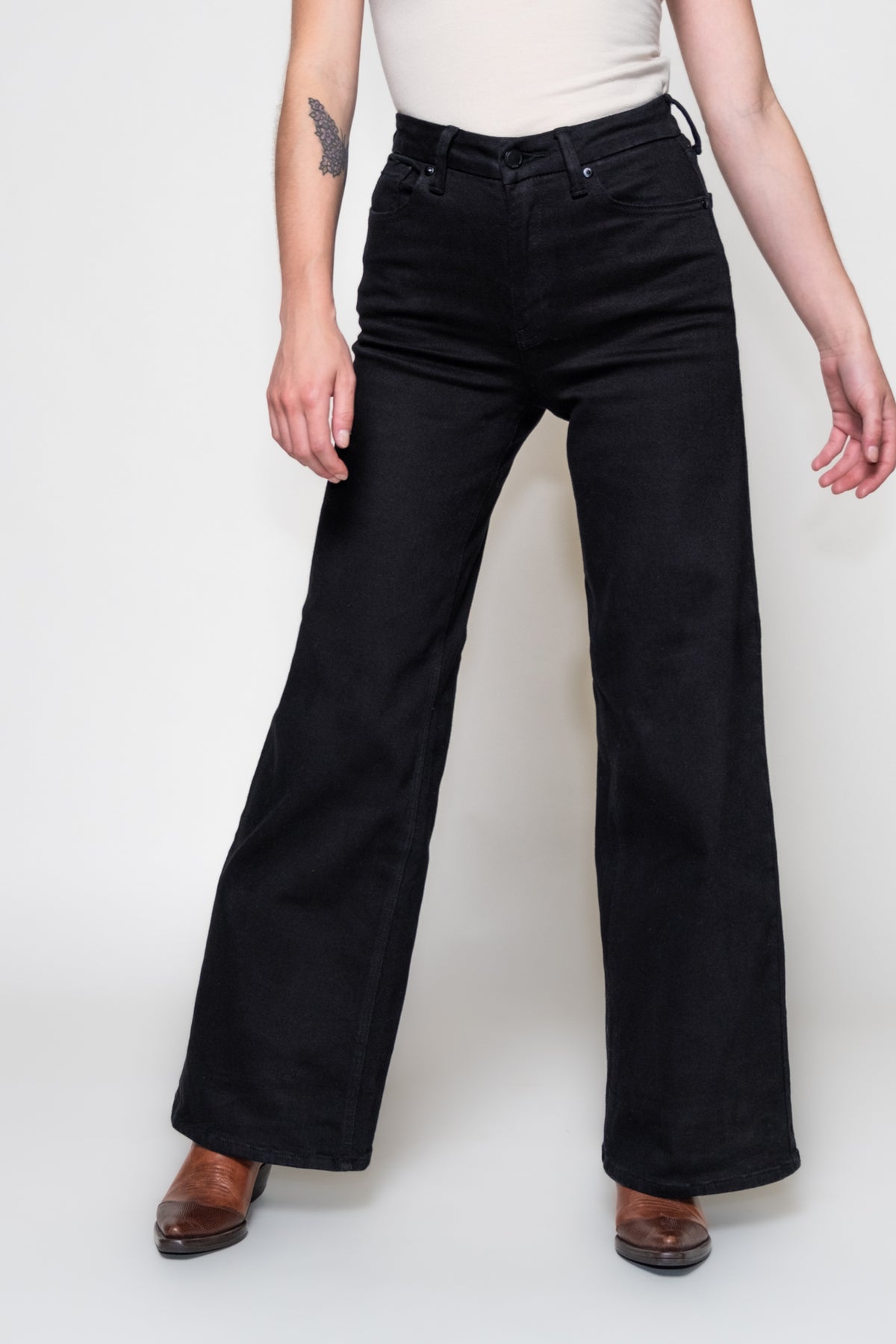 Just Black Wide Leg Stretch Jeans